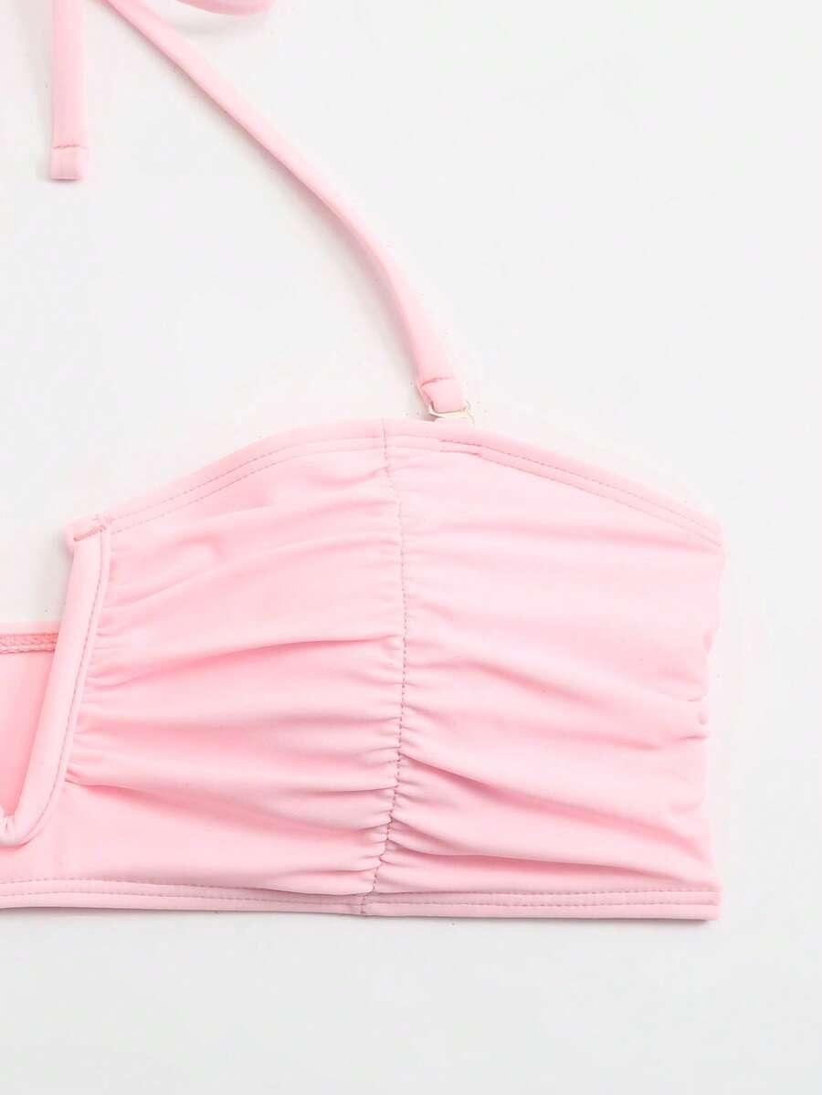 różowy dół od bikini pareo