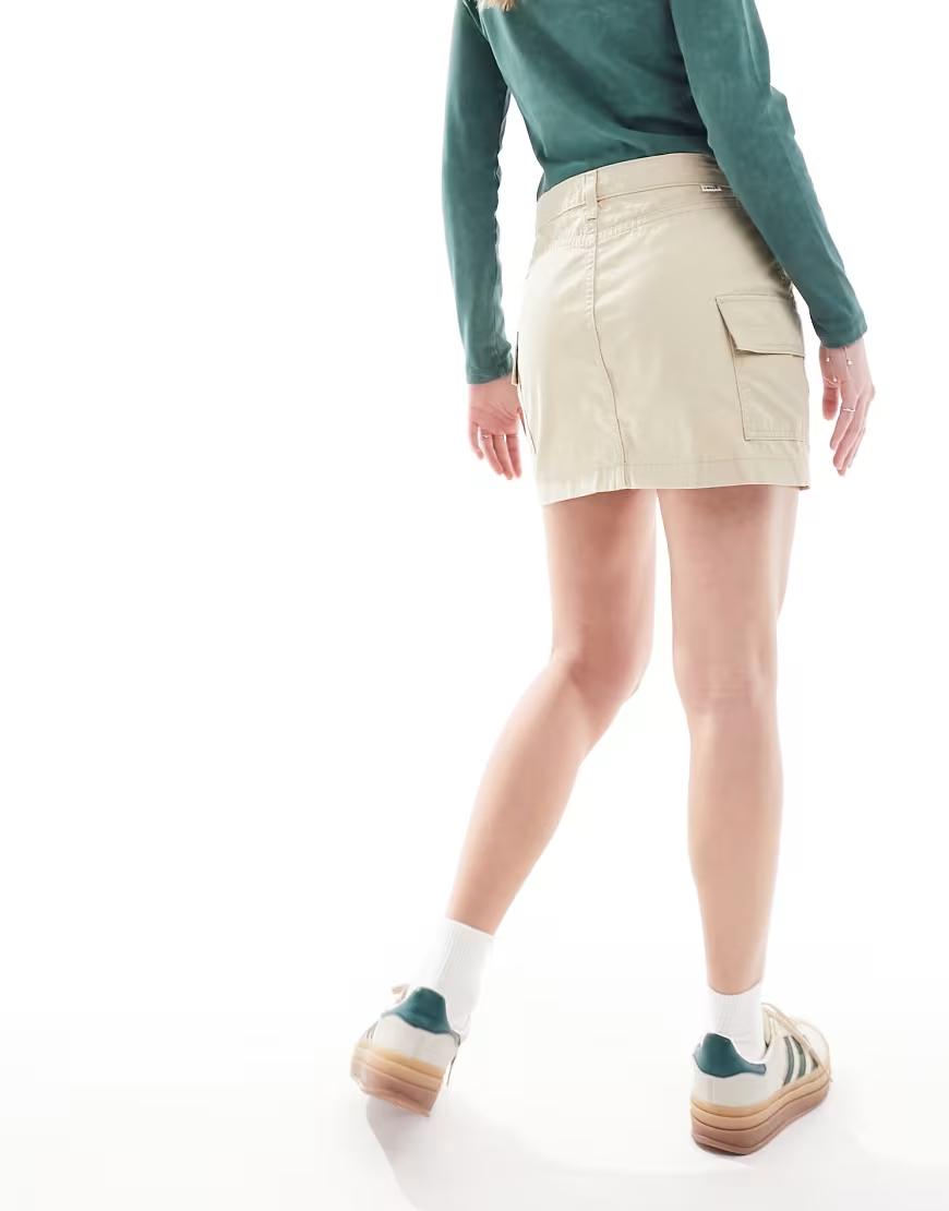 BEŻOWA MINI SPÓDNICA JEANS 