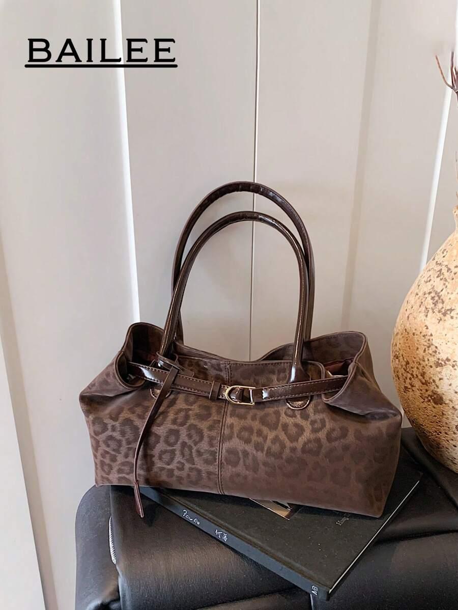 brązowa torebka animal print