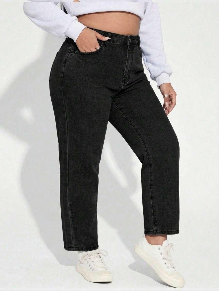 CZARNE SPODNIE JEANS