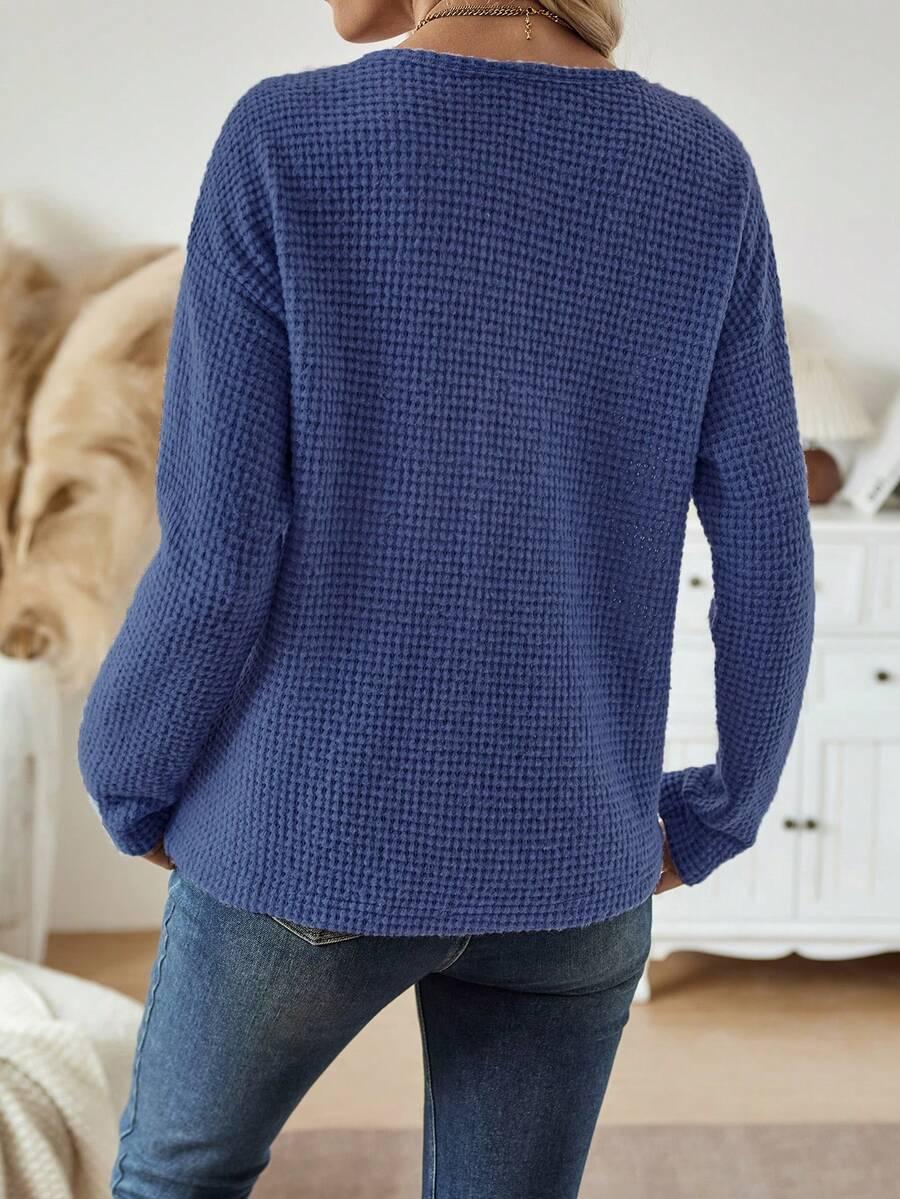 niebieski sweter v neck