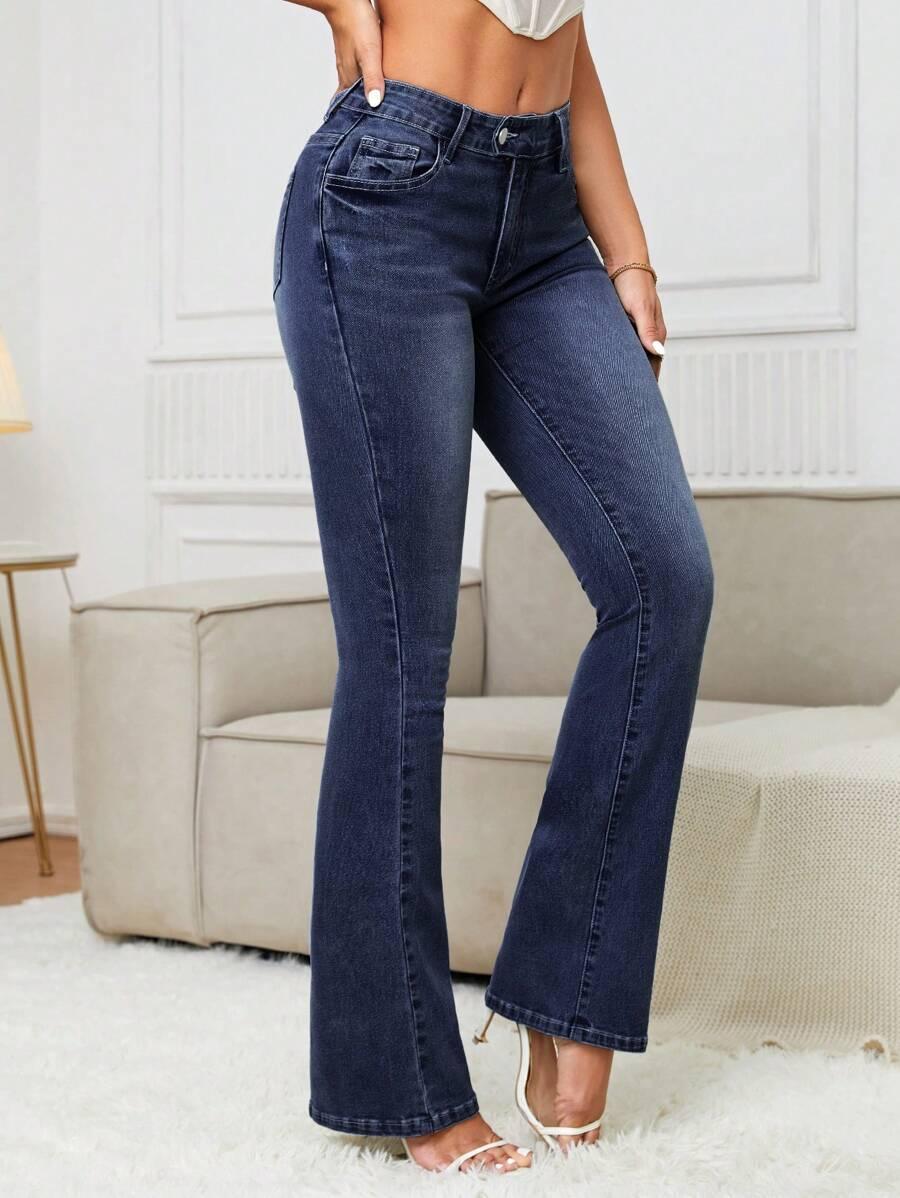 GRANATOWE SPODNIE JEANS