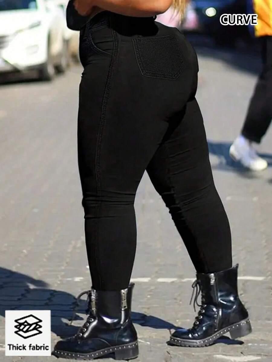CZARNE SPODNIE SKINNY JEANS