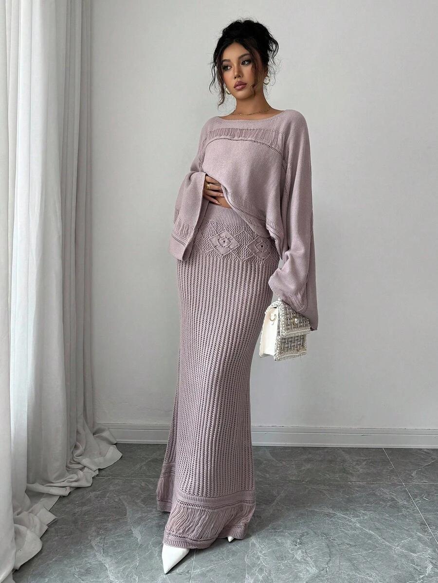KOMPLET SWETER SPÓDNICA 