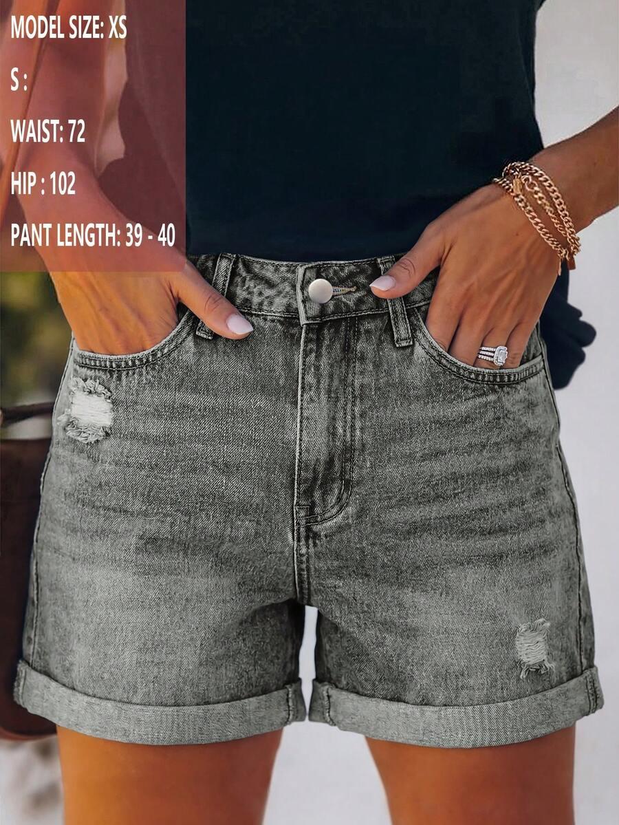 szare spodenki jeans