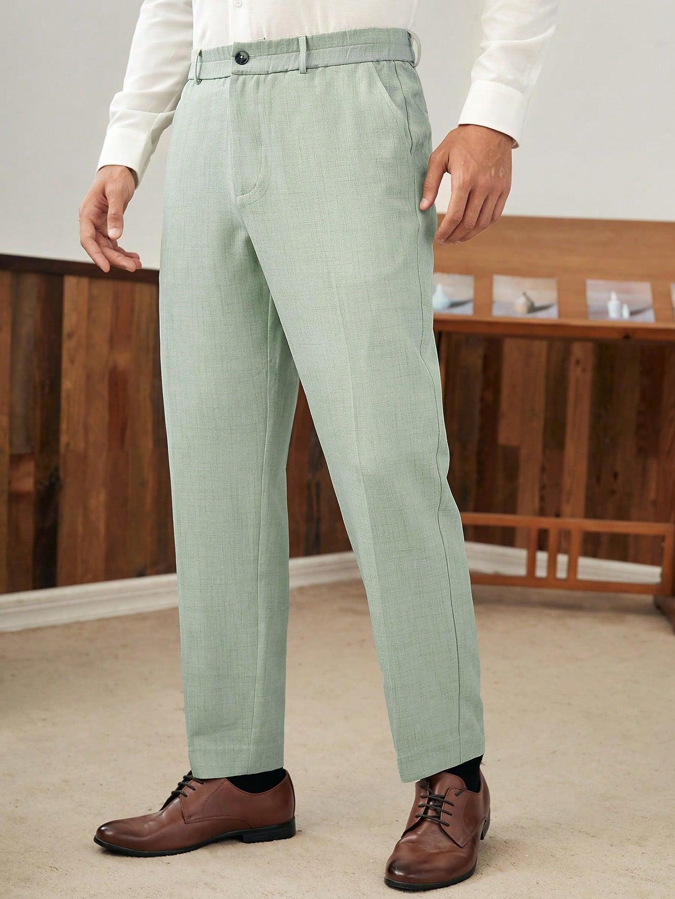 zielone spodnie garniturowe 
