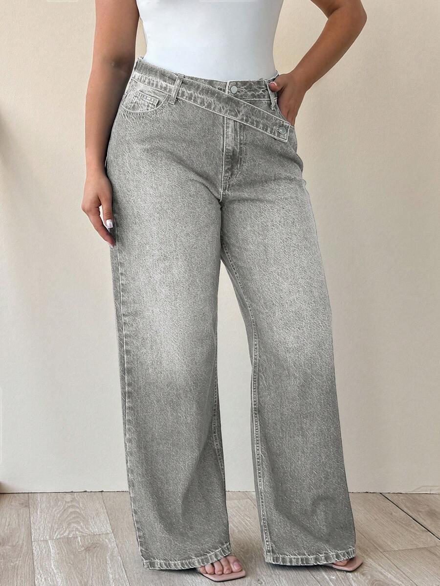 SZARE SPODNIE JEANS