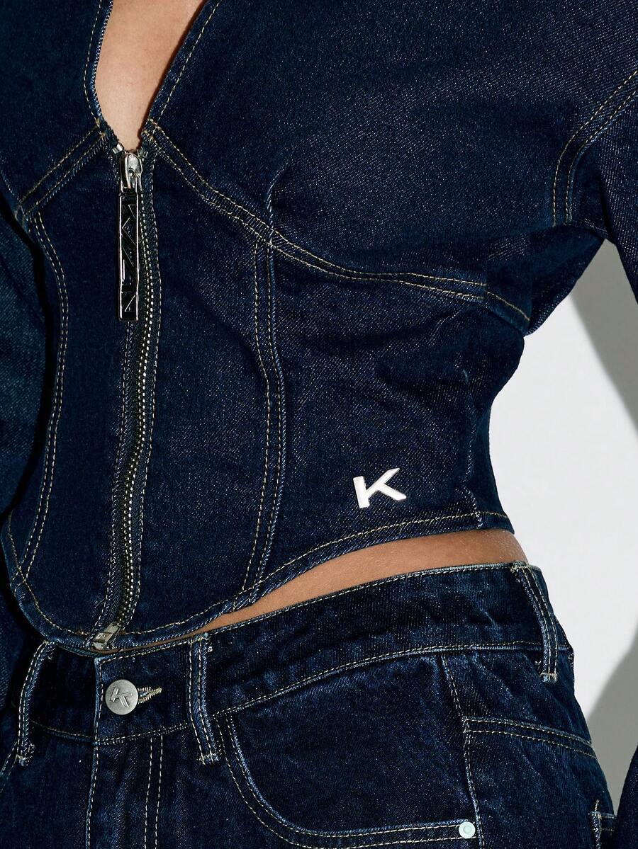 GRANATOWA KURTKA JEANS