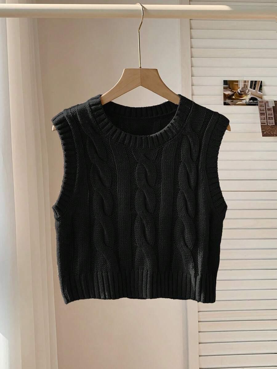 czarny dzianinowy top 