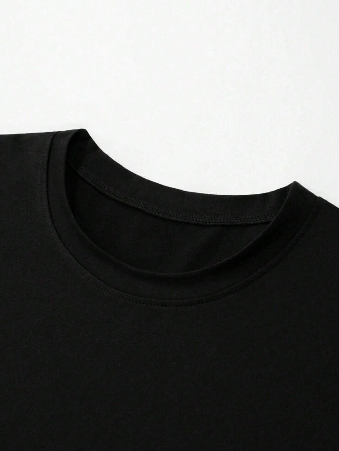 CZARNY T-SHIRT PRINT