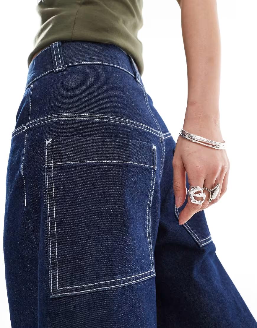 SPODENKI KONTRASTOWE SZWY JEANS