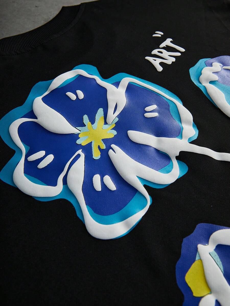 CZARNY T-SHIRT PRINT