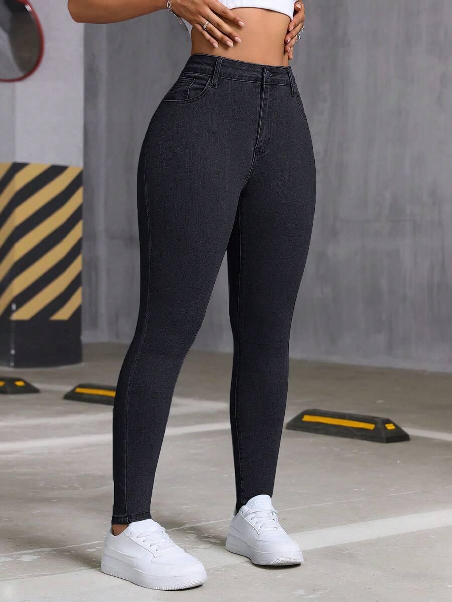 CZARNE SPODNIE JEANS