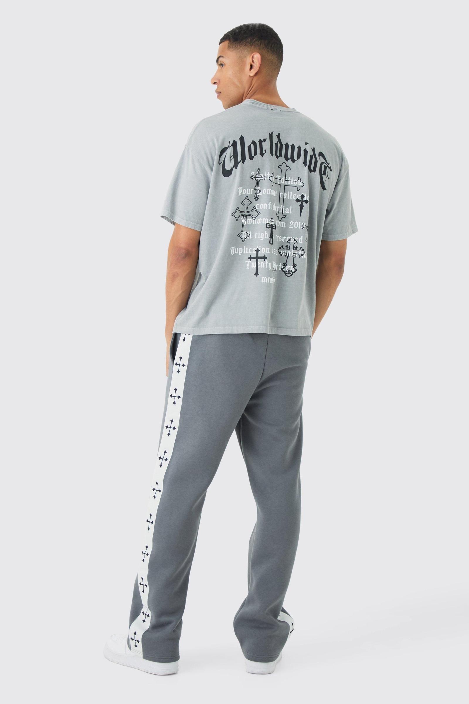 SZARY T-SHIRT OVERSIZE PRINT