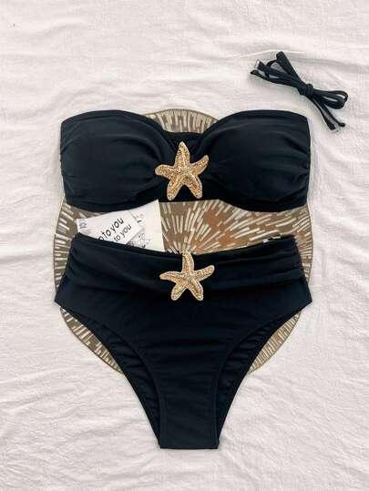 czarny komplet bikini 