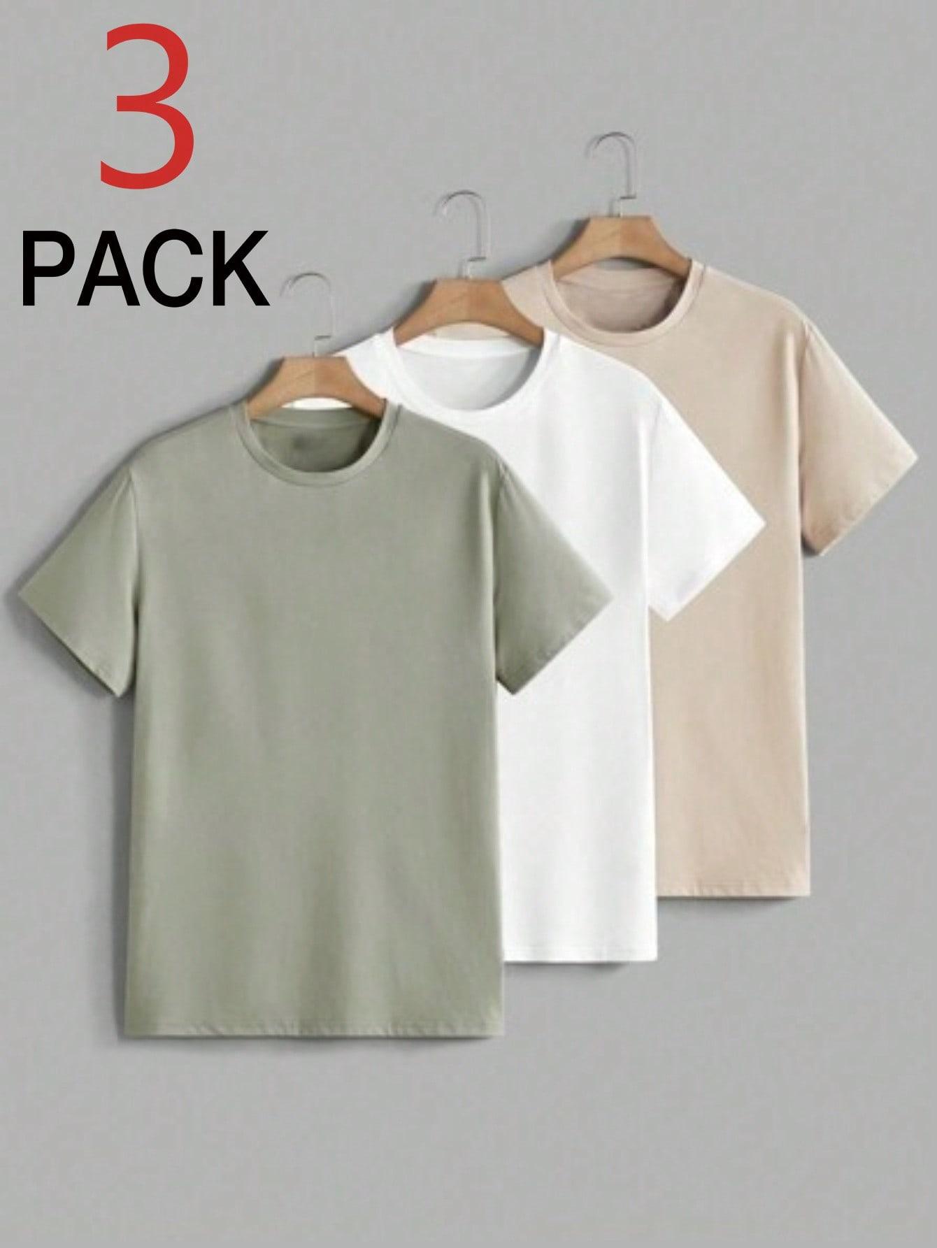 GŁADKI T-SHIRT 3-PACK