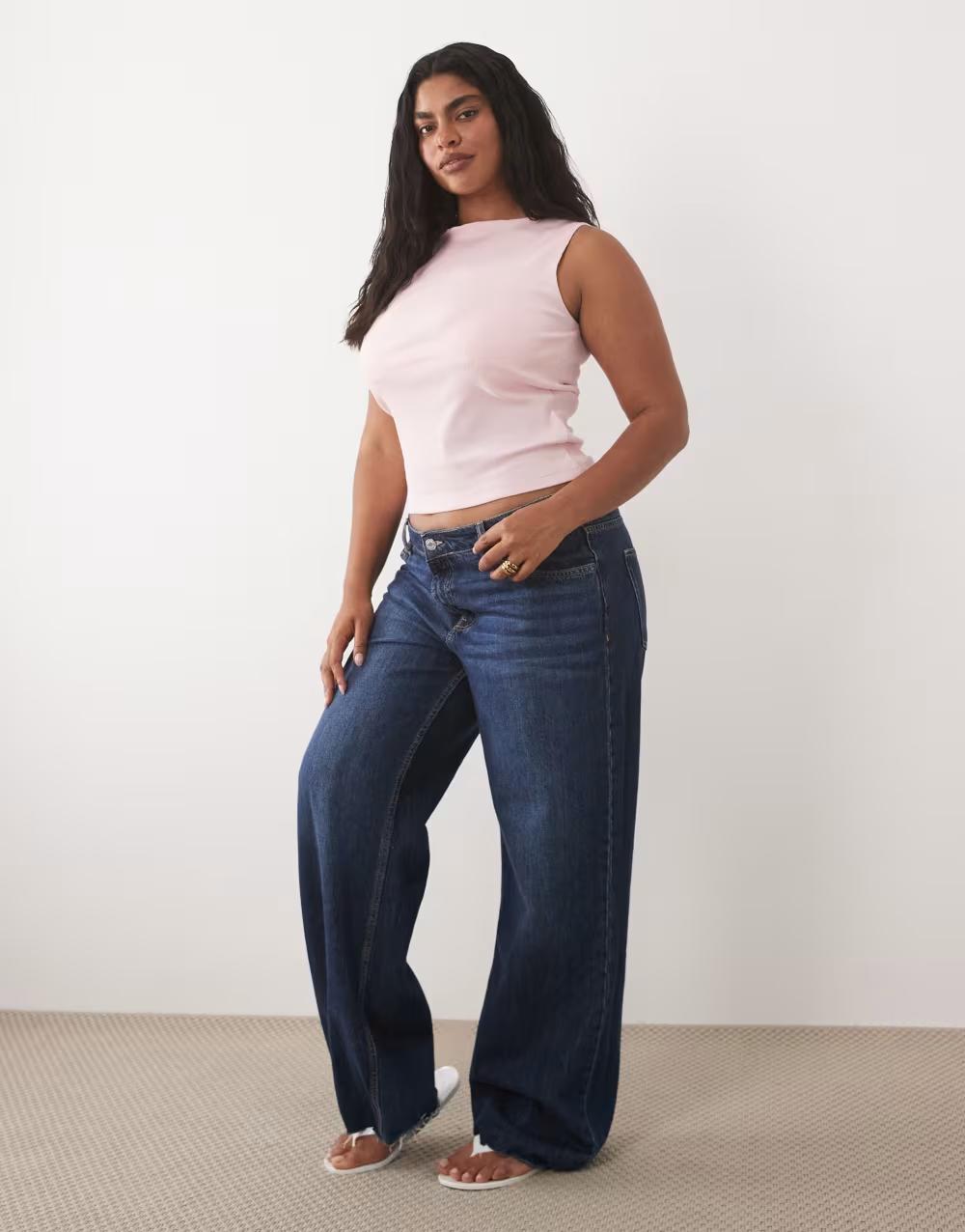 różowy PRĄŻKOWANY TOP BEZ RĘKAWÓW