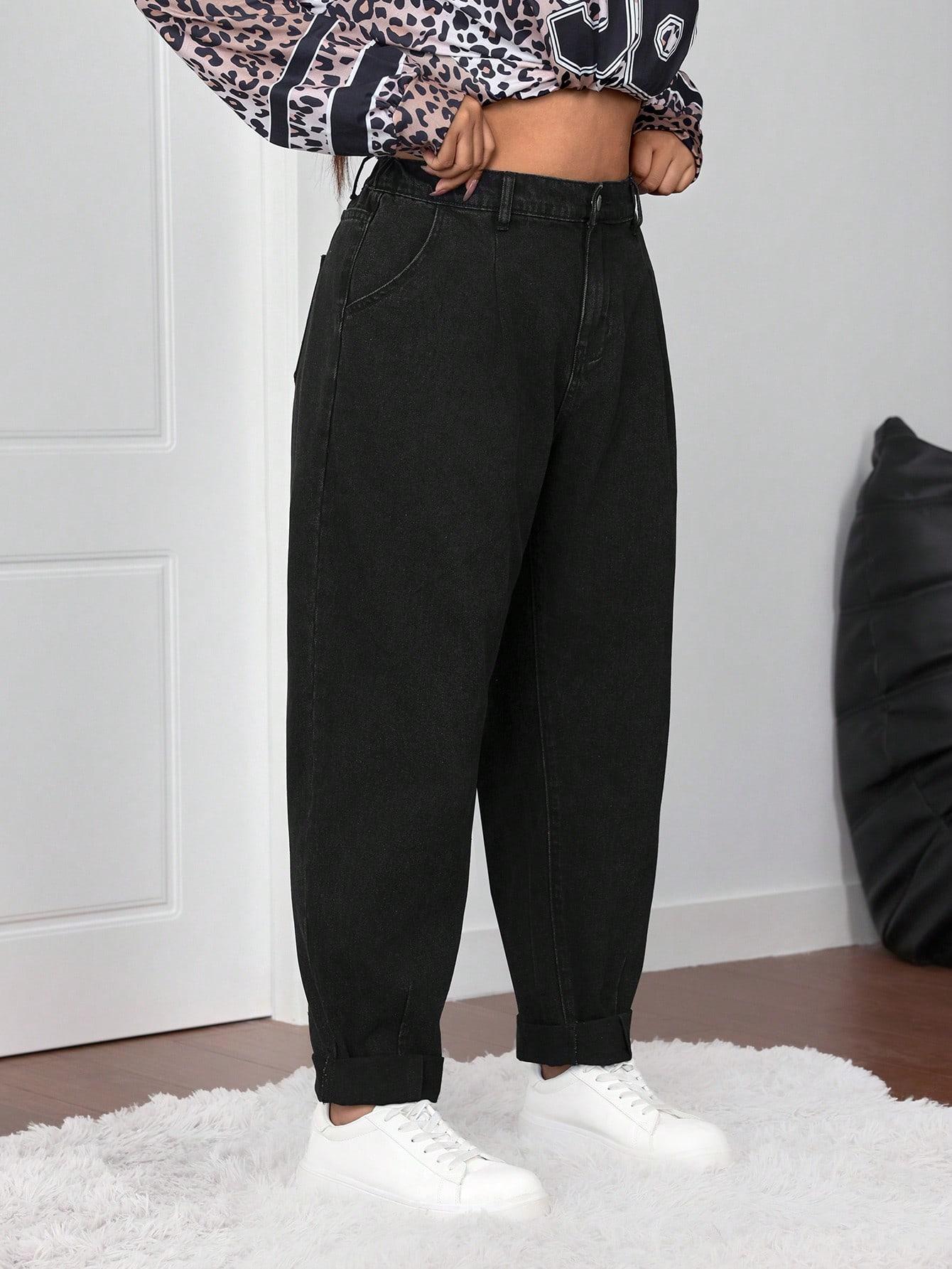 CZARNE SPODNIE JEANS