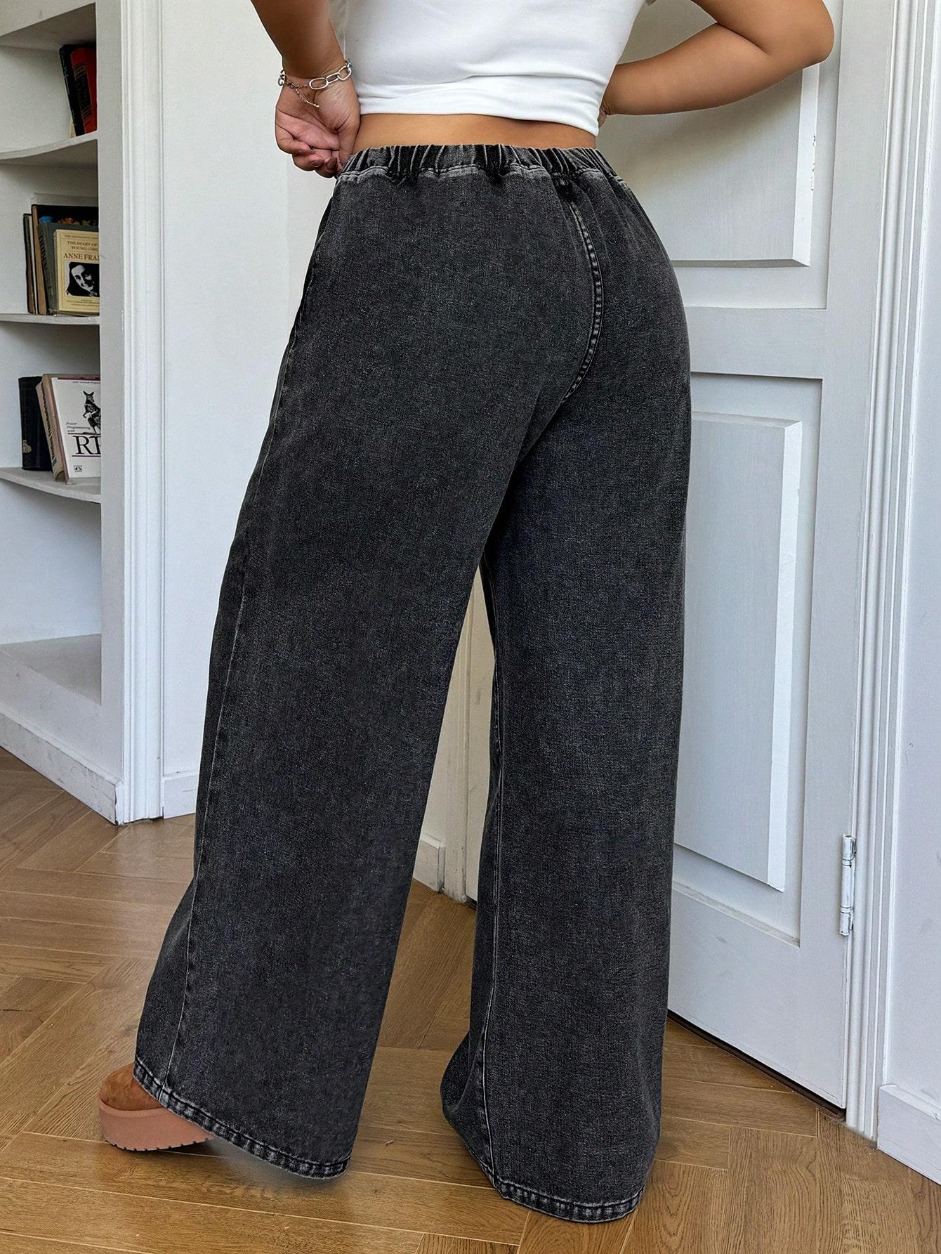CZARNE SPODNIE JEANS