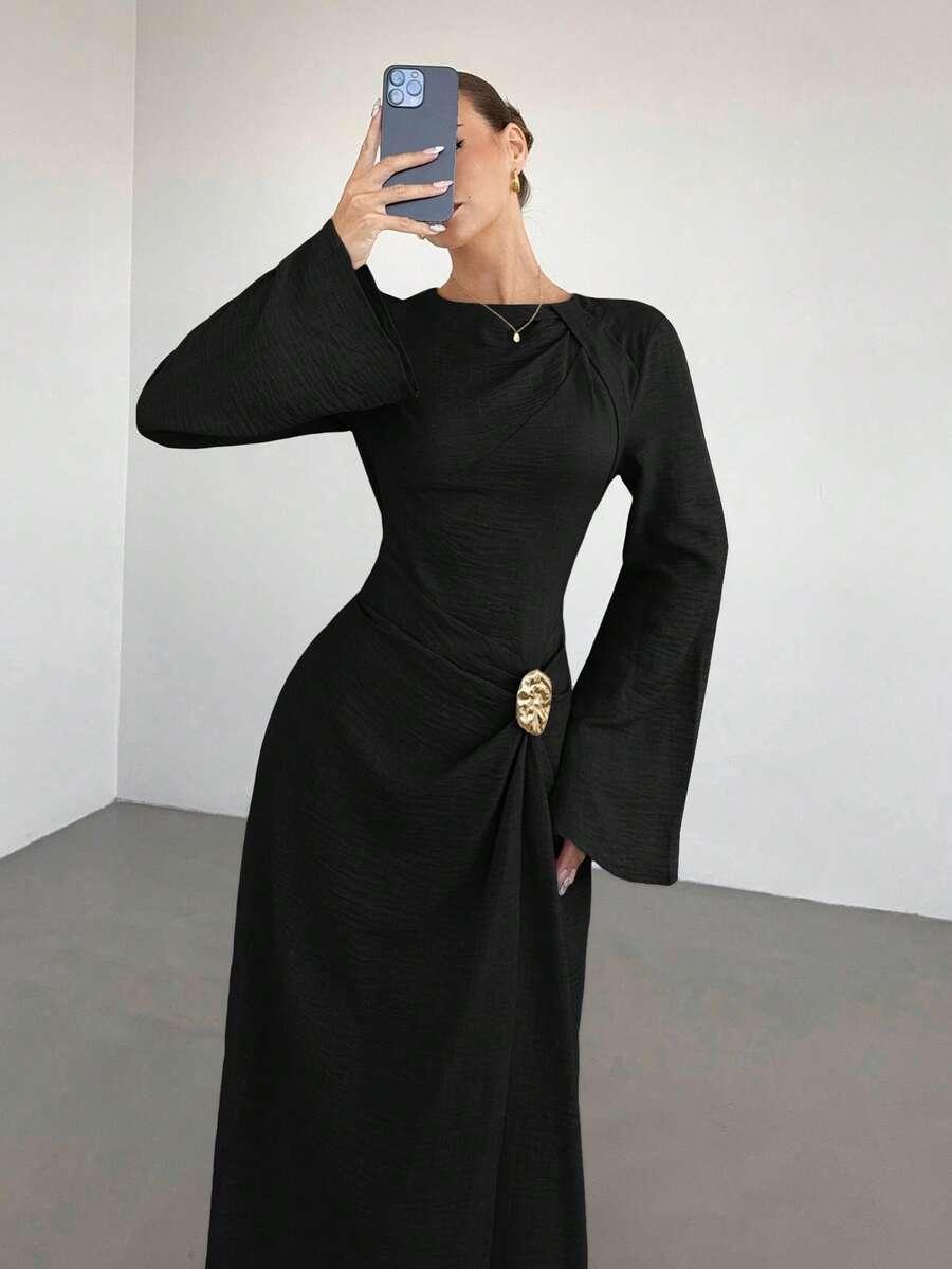 CZARNA MAXI SUKIENKA