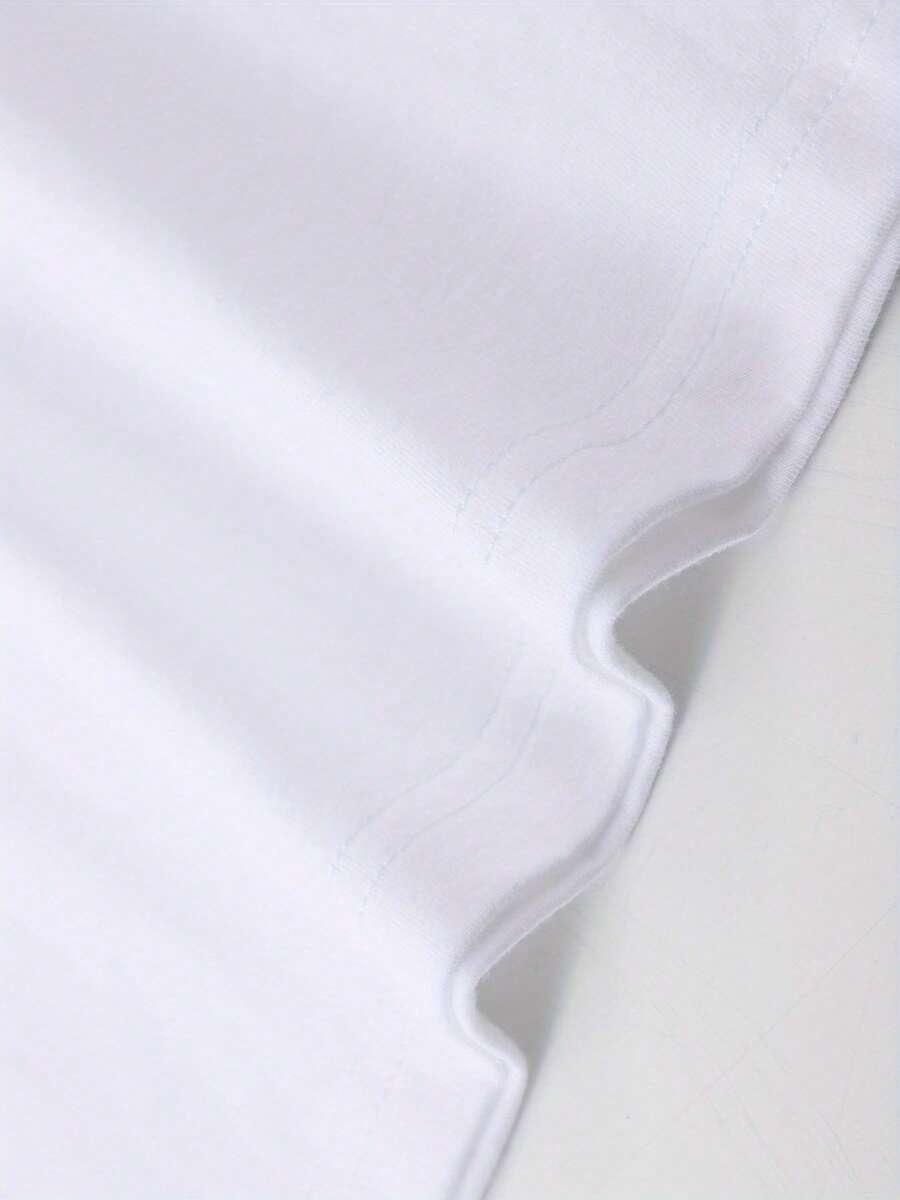 biały t-shirt oversize nadruk