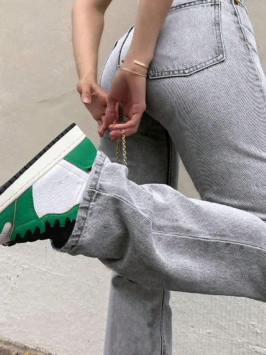 SZARE SPODNIE JEANS