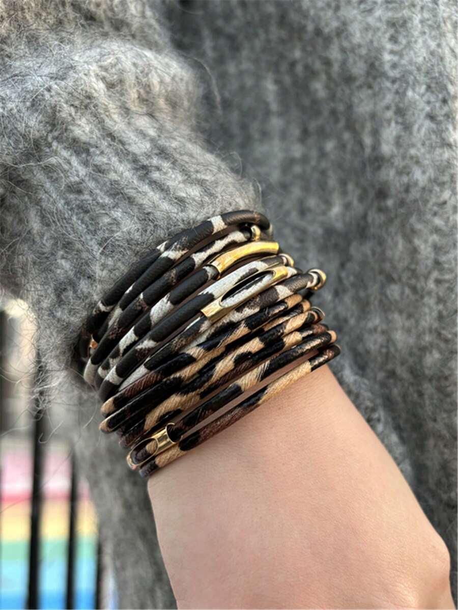 kolorowe bransoletki animal print