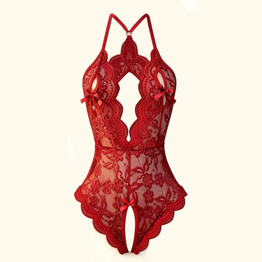 CZERWONE KORONKOWE BODY