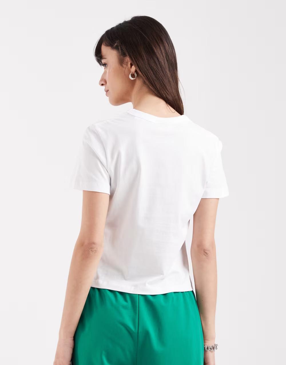 BIAŁY T-SHIRT OKRĄGŁY DEKOLT PRINT