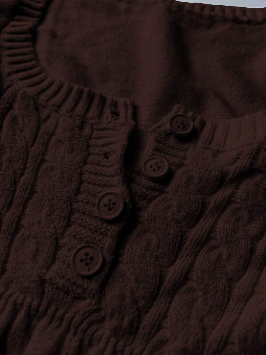 brązowy sweter guziki