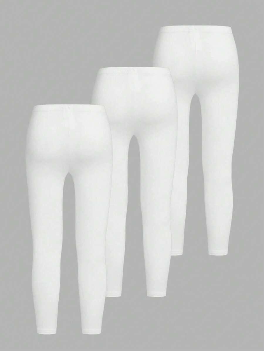 białe legginsy 3-pack