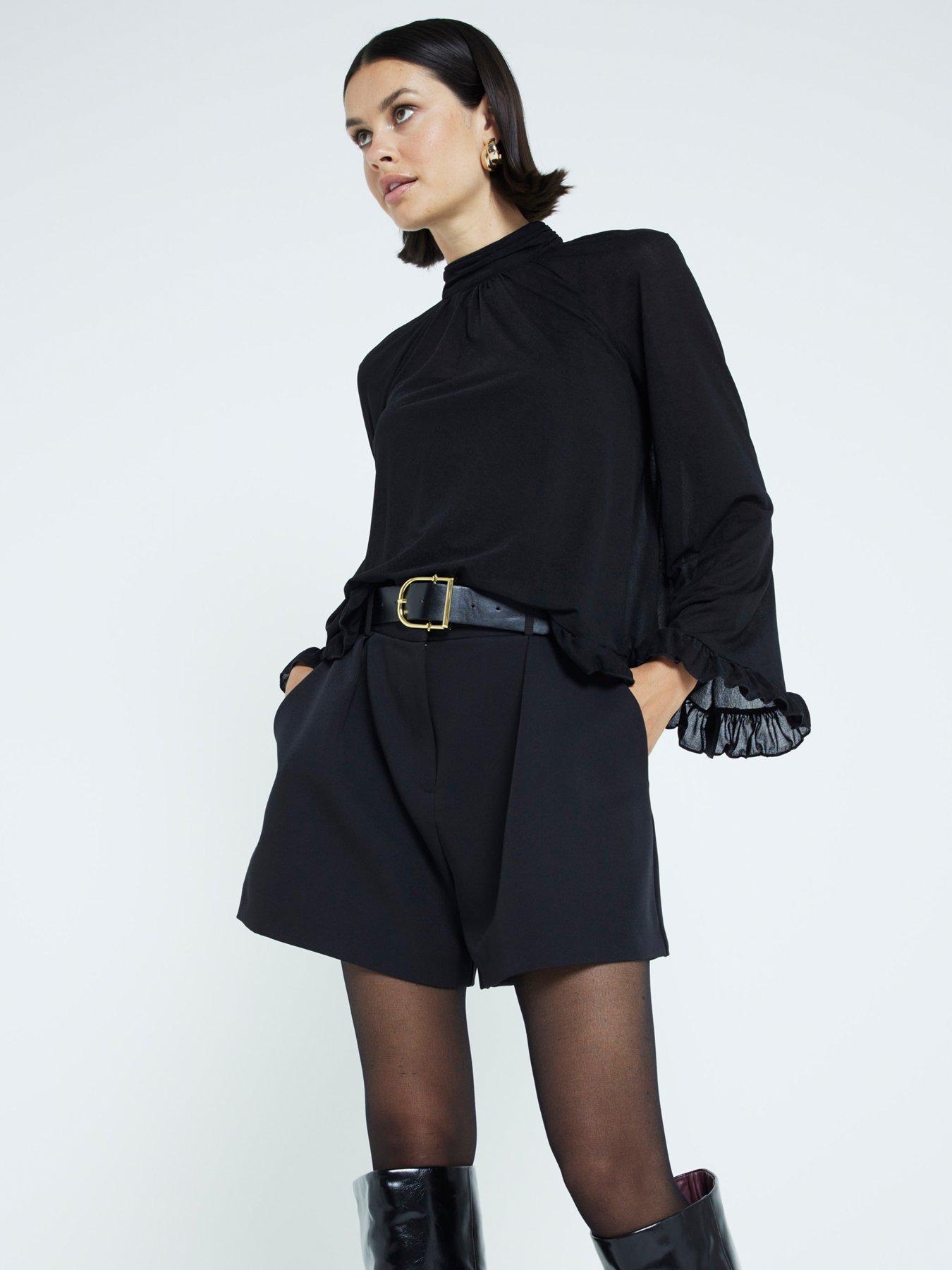RIVER ISLAND SZYFONOWA BLUZKA ZE STÓJKĄ