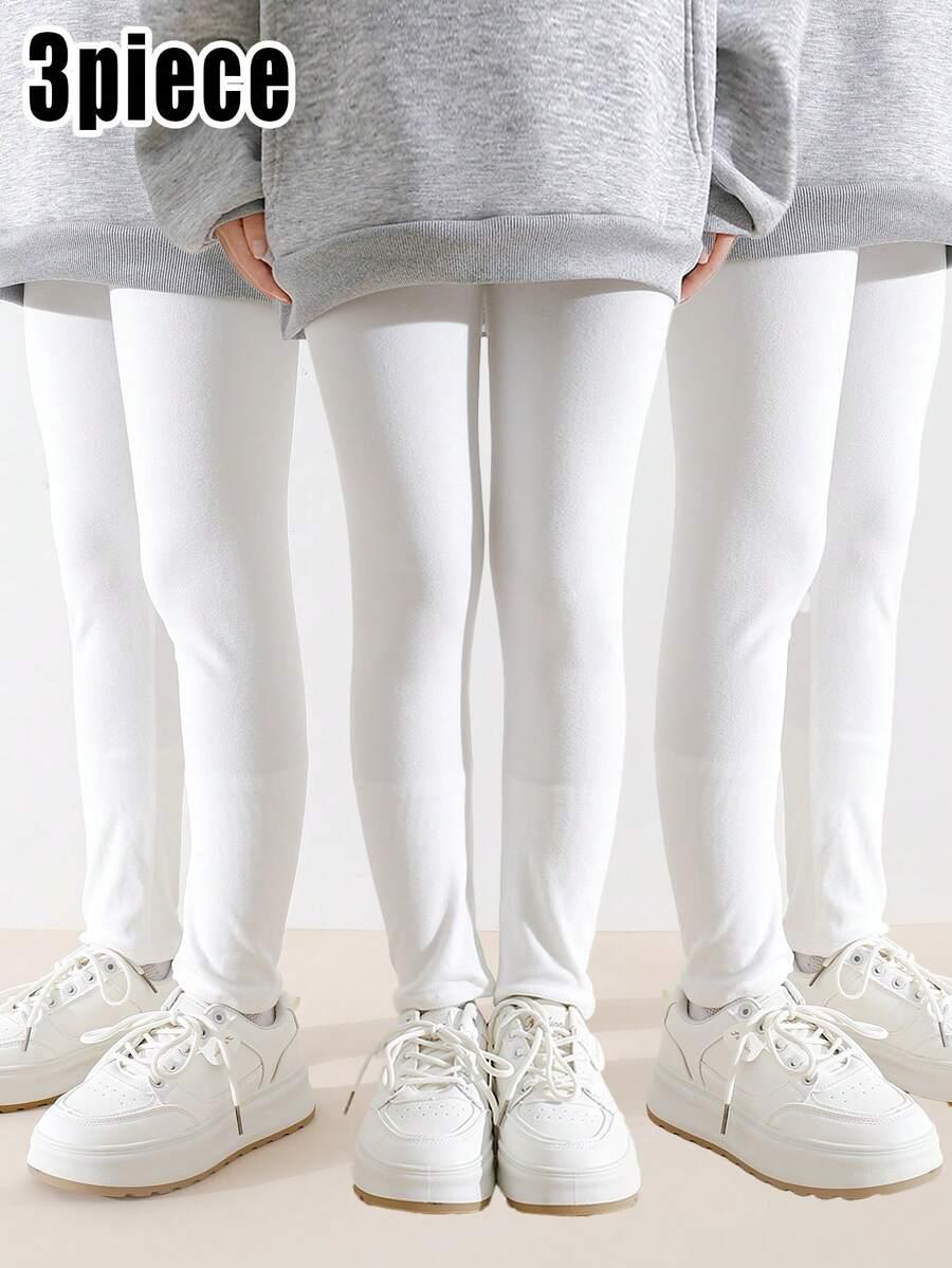 białe legginsy 3-pack