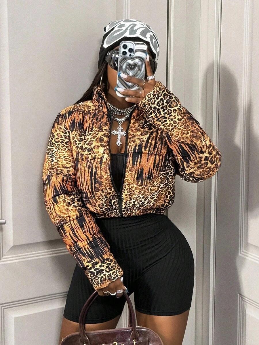 kurtka animal print zamek