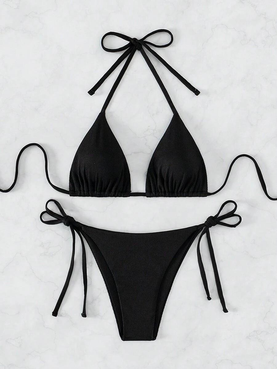 CZARNY DWUCZĘŚCIOWY STRÓJ KĄPIELOWY