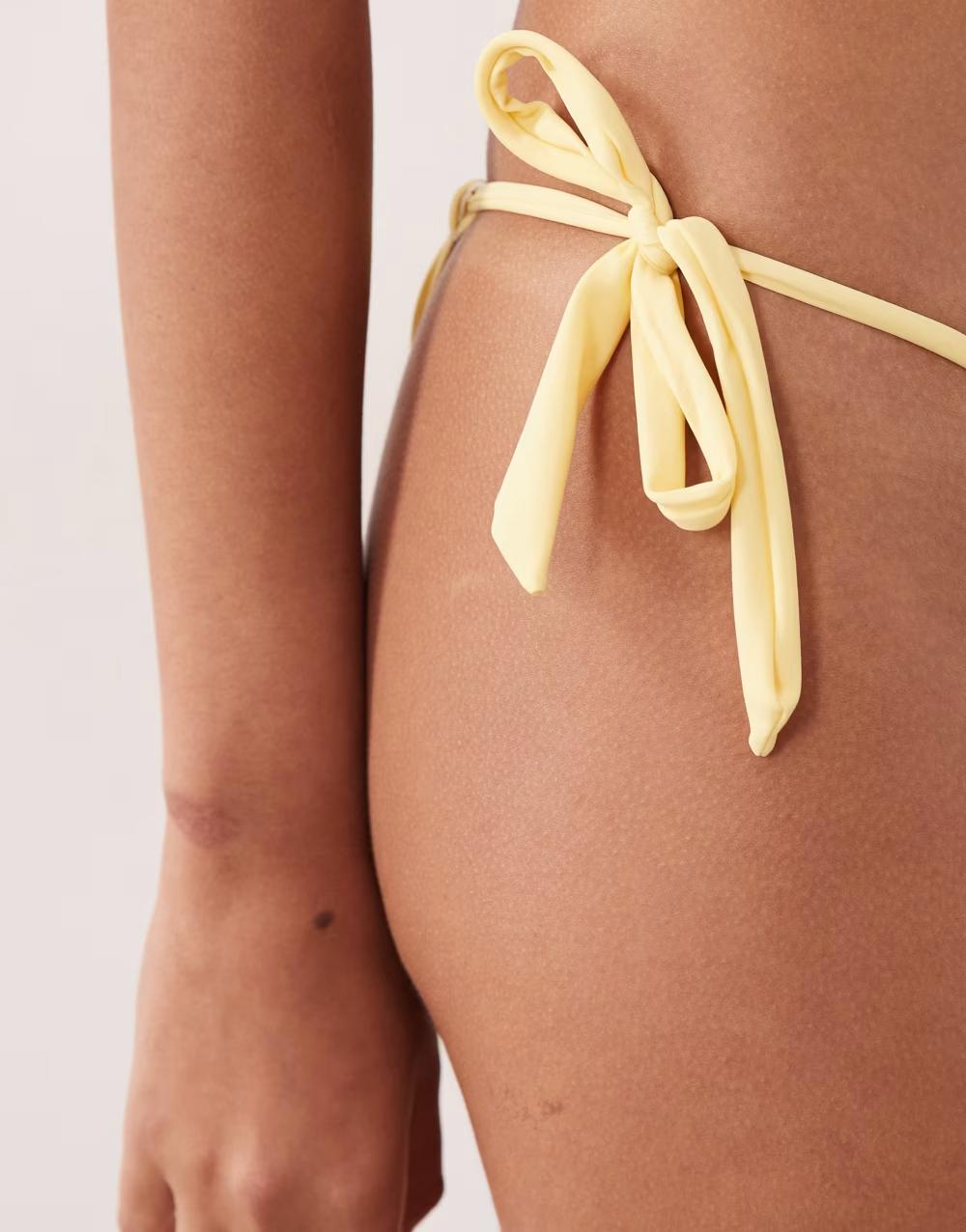 żółty wiązany dół od bikini