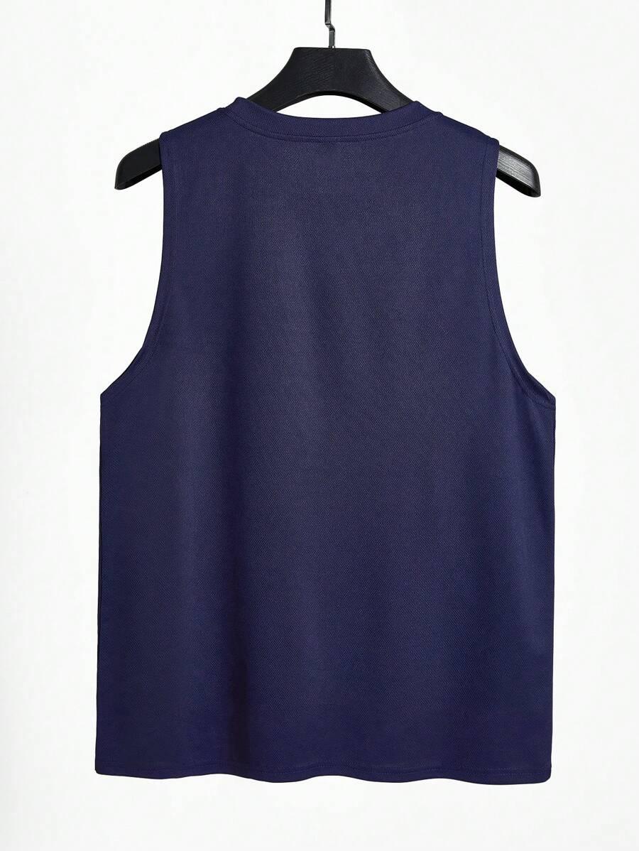 granatowy tank top koszulka bez rękawów nadruk