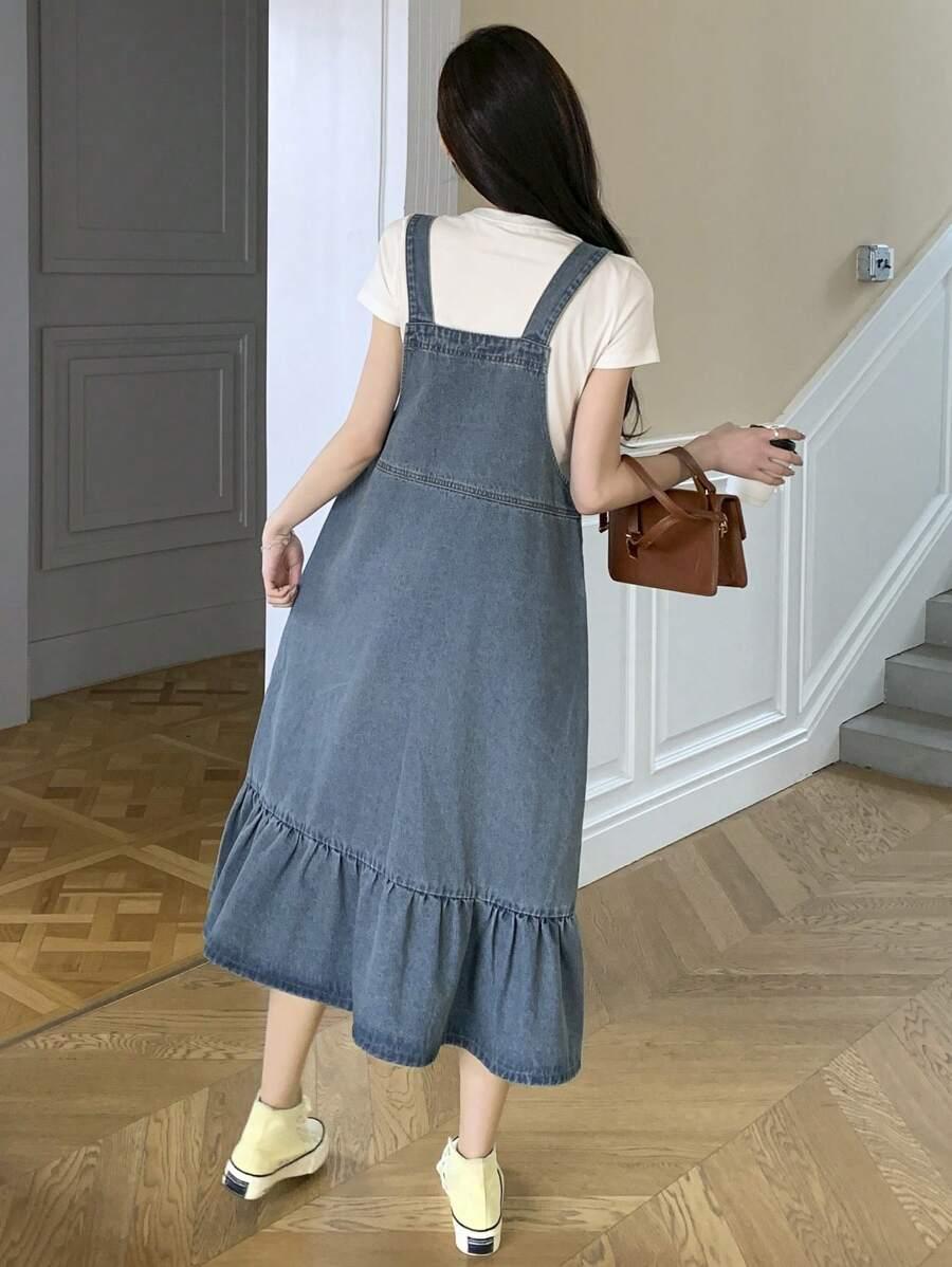 niebieska sukienka jeans