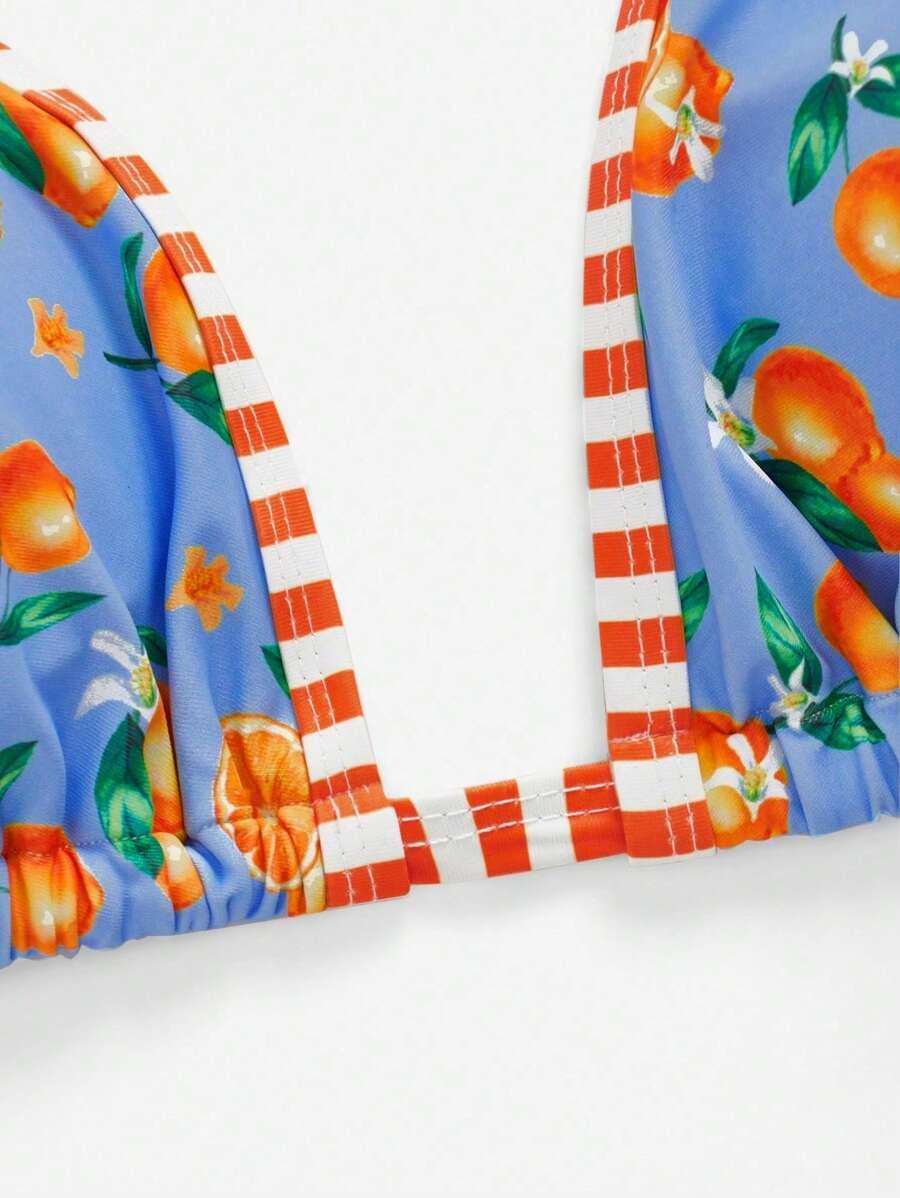 wiązana góra od bikini print 