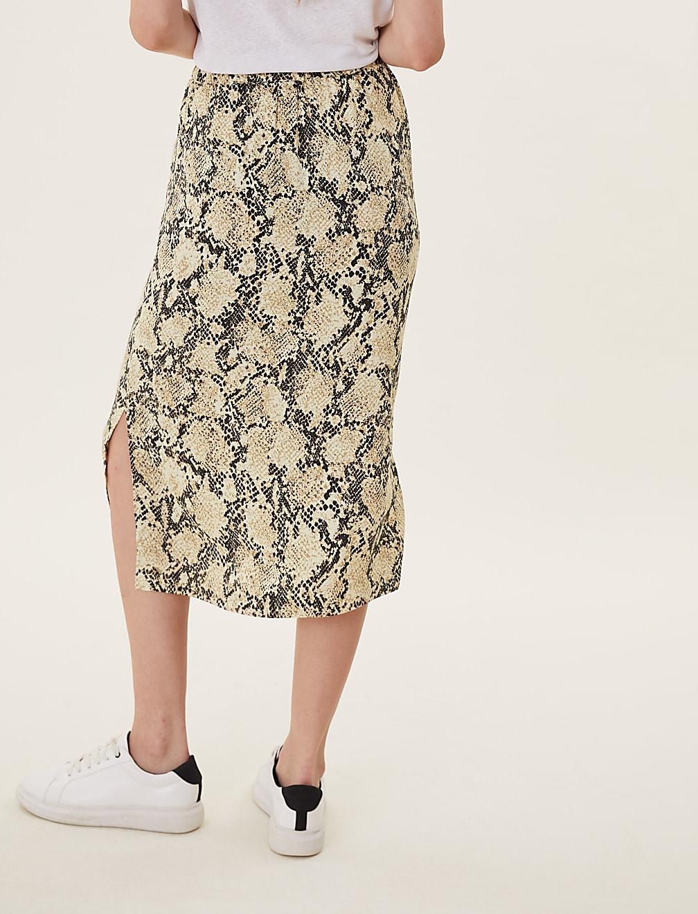MIDI SPÓDNICA SNAKE PRINT T42-2982-V4