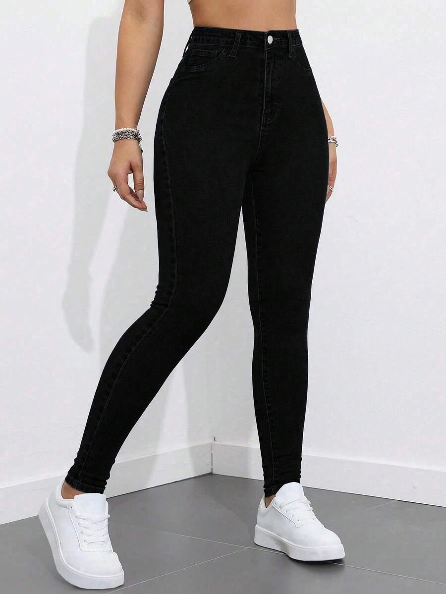 czarne spodnie jeans 