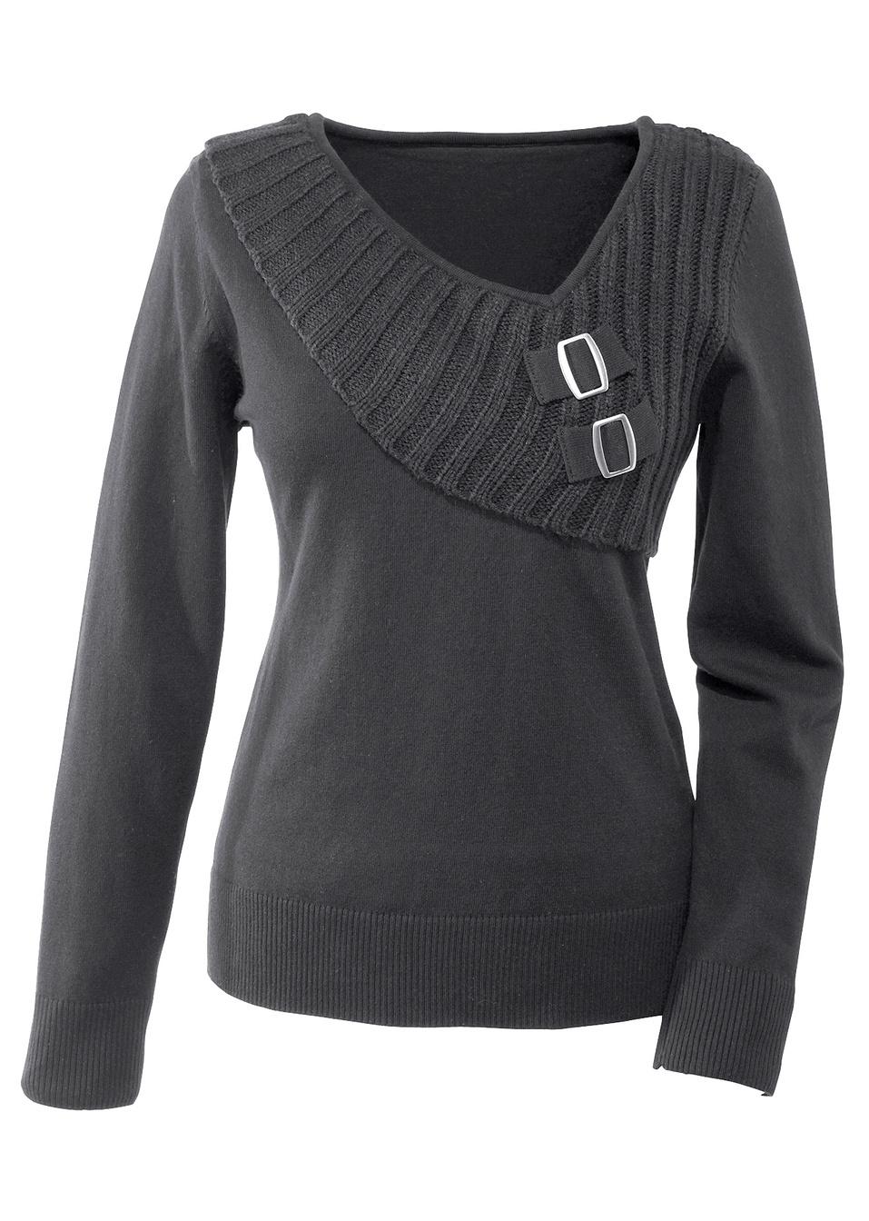 SWETER Z DEKOLTEM V