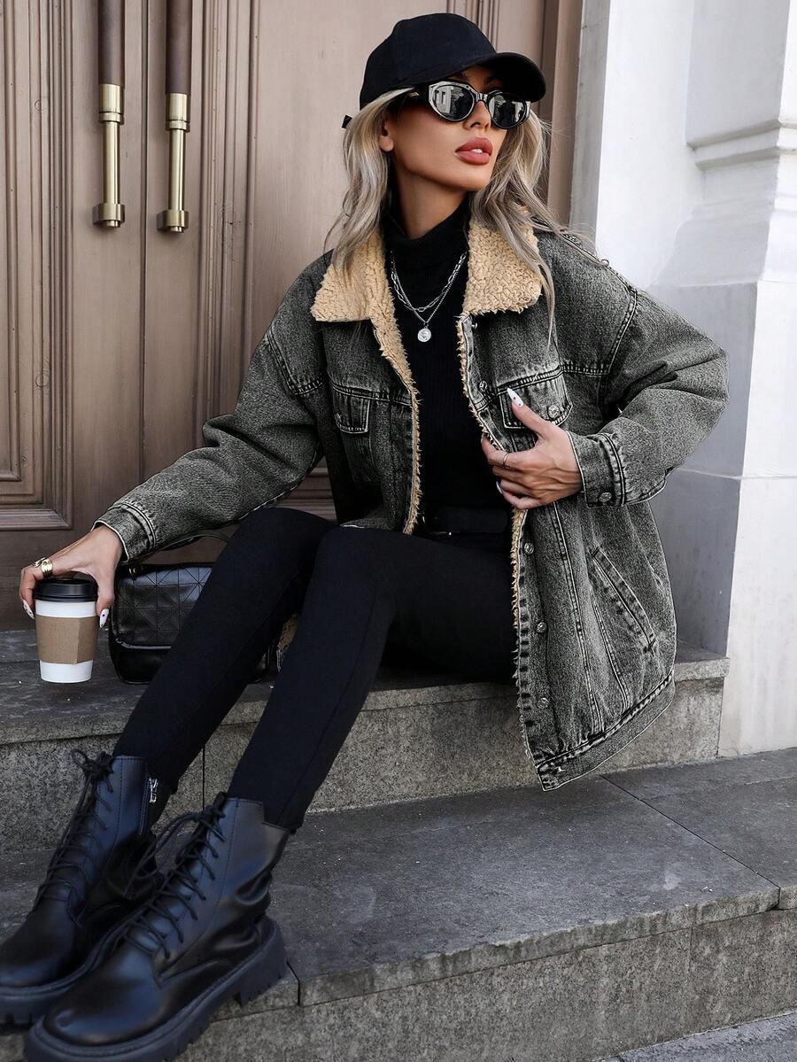 czarna kurtka jeans