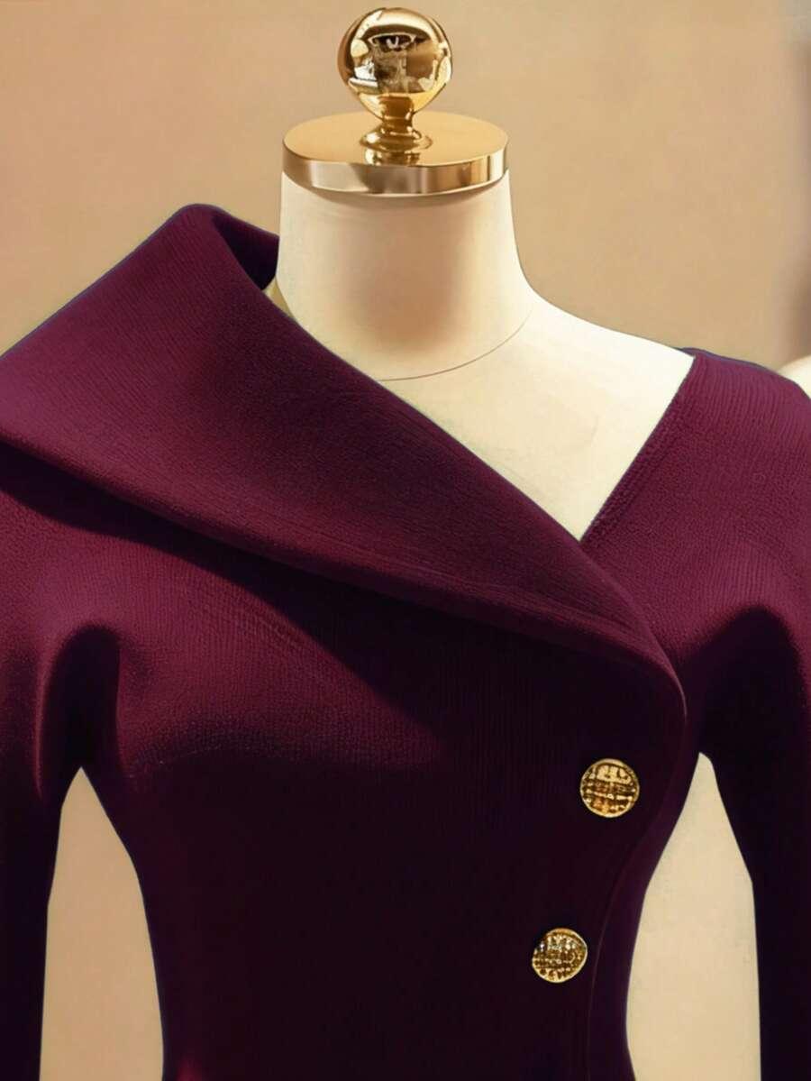 bordowy dzianinowy sweter 