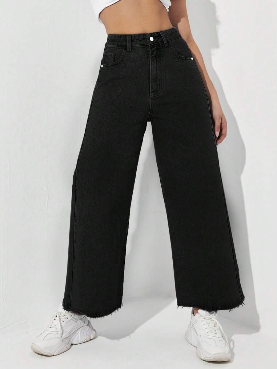 CZARNE SPODNIE JEANS 