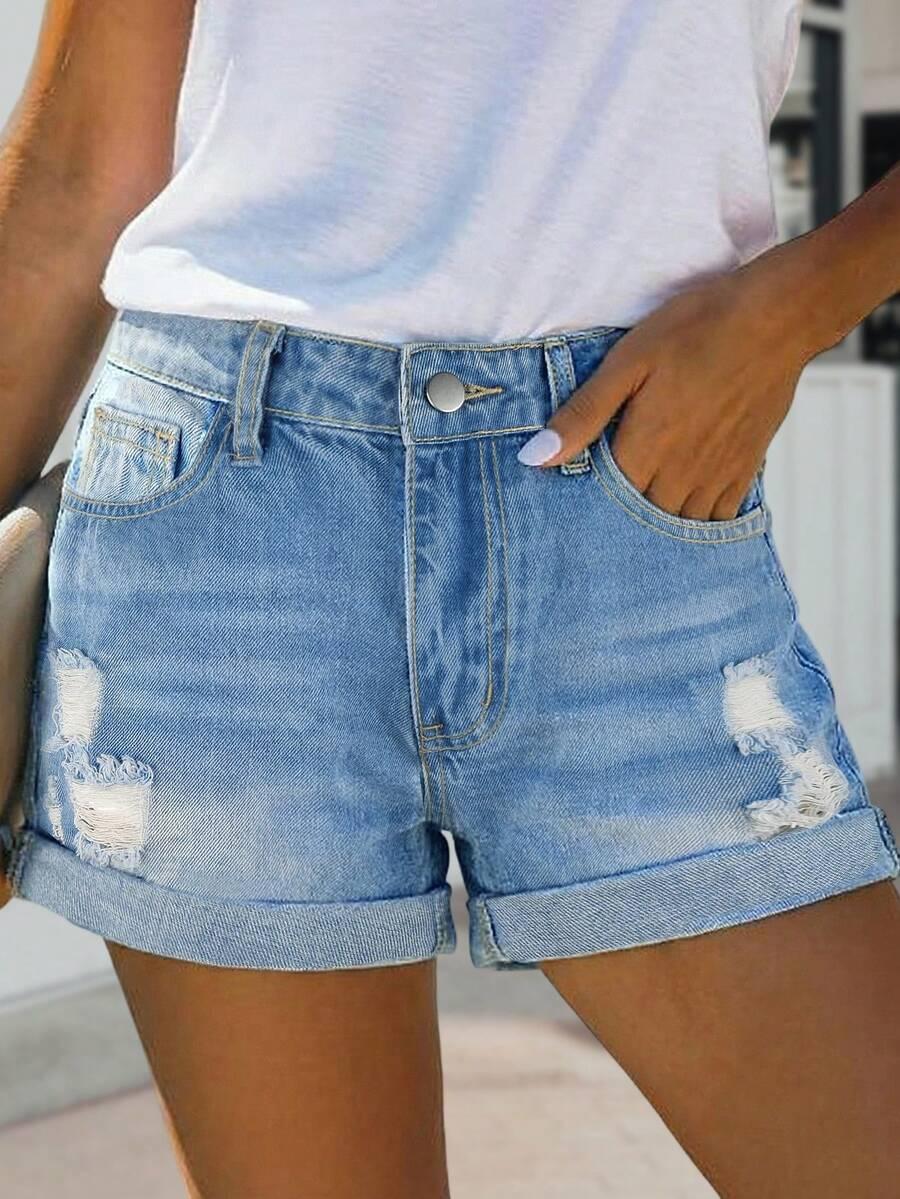 NIEBIESKIE KRÓTKIE SPODENKI JEANS