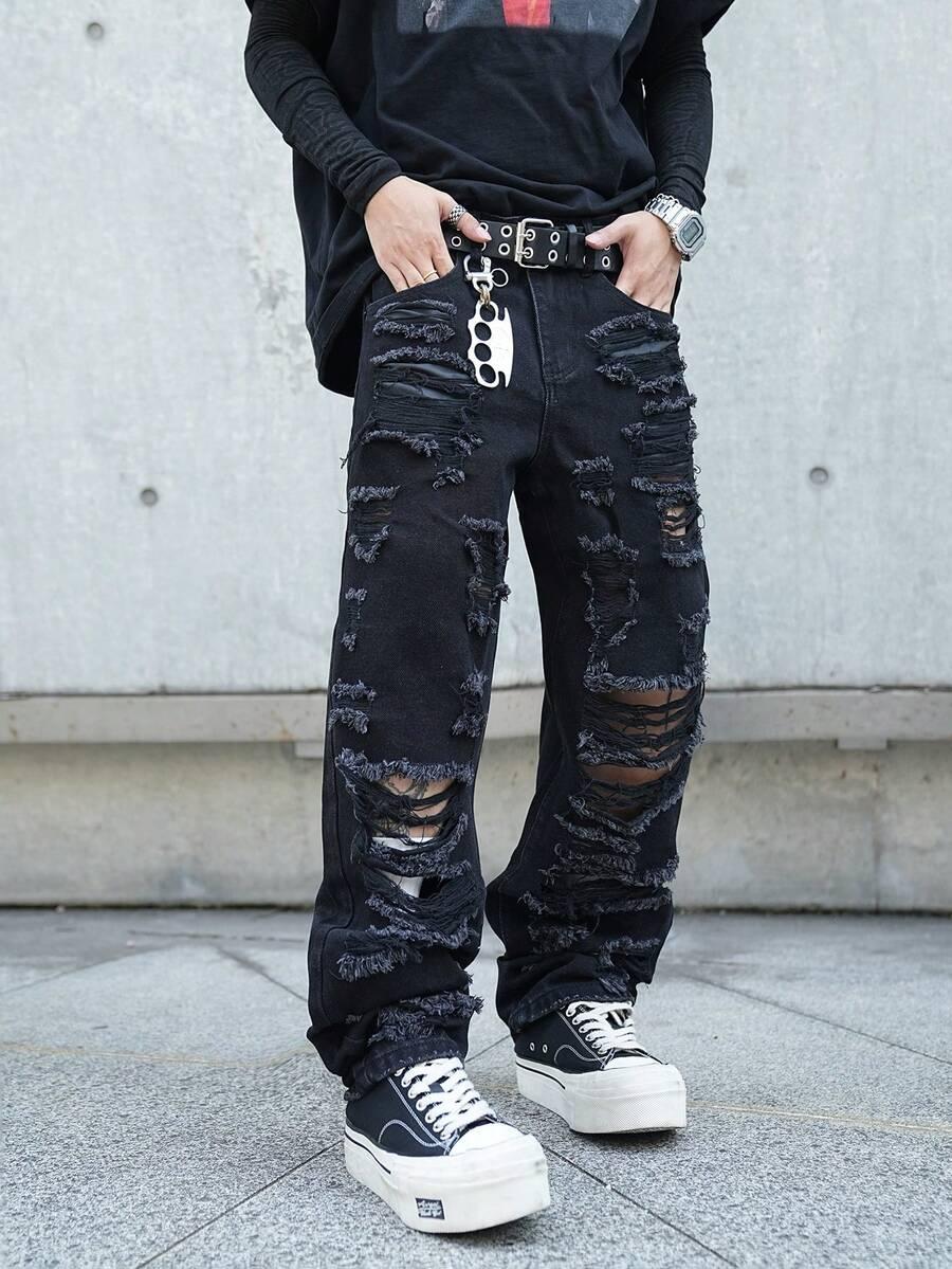 CZARNE SPODNIE JEANS 