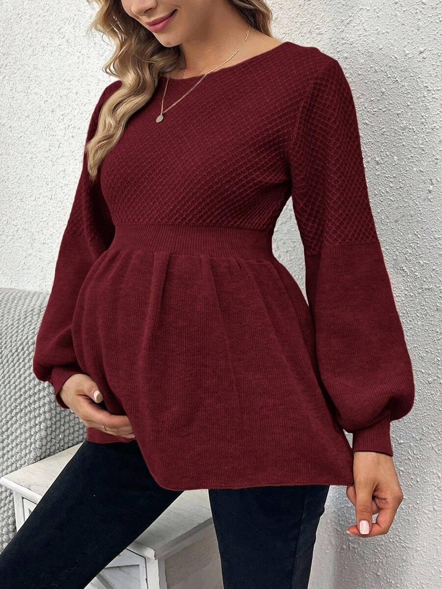 bordowy ciążowy sweter