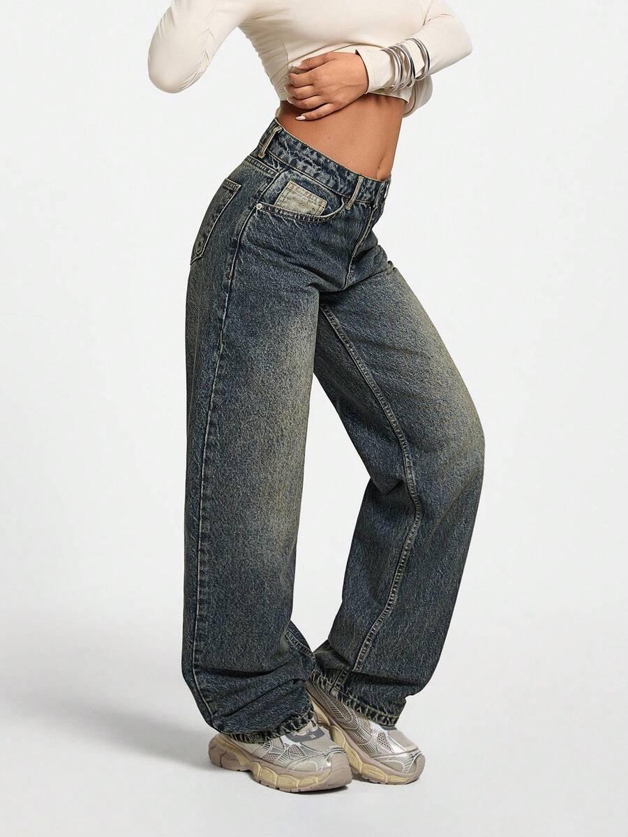 szerokie spodnie jeans