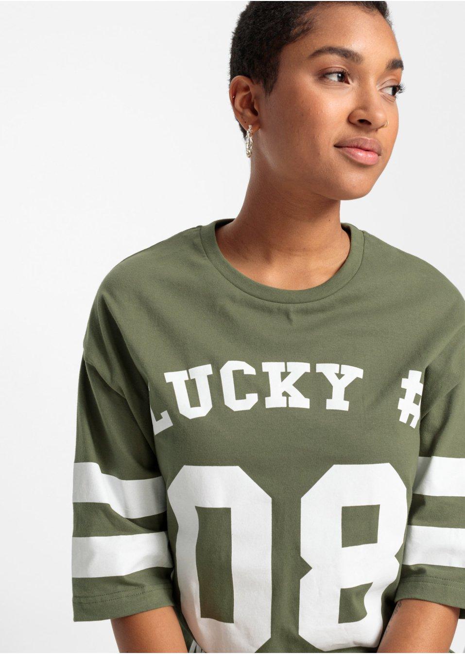 ZIELONY T-SHIRT NADRUK